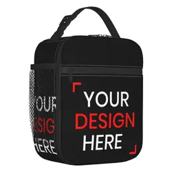 Custom Photo Logo Insulated Lunch Bag for Women Leakproof Customized Your Design Here Thermal Cooler Lunch Tote Kids School