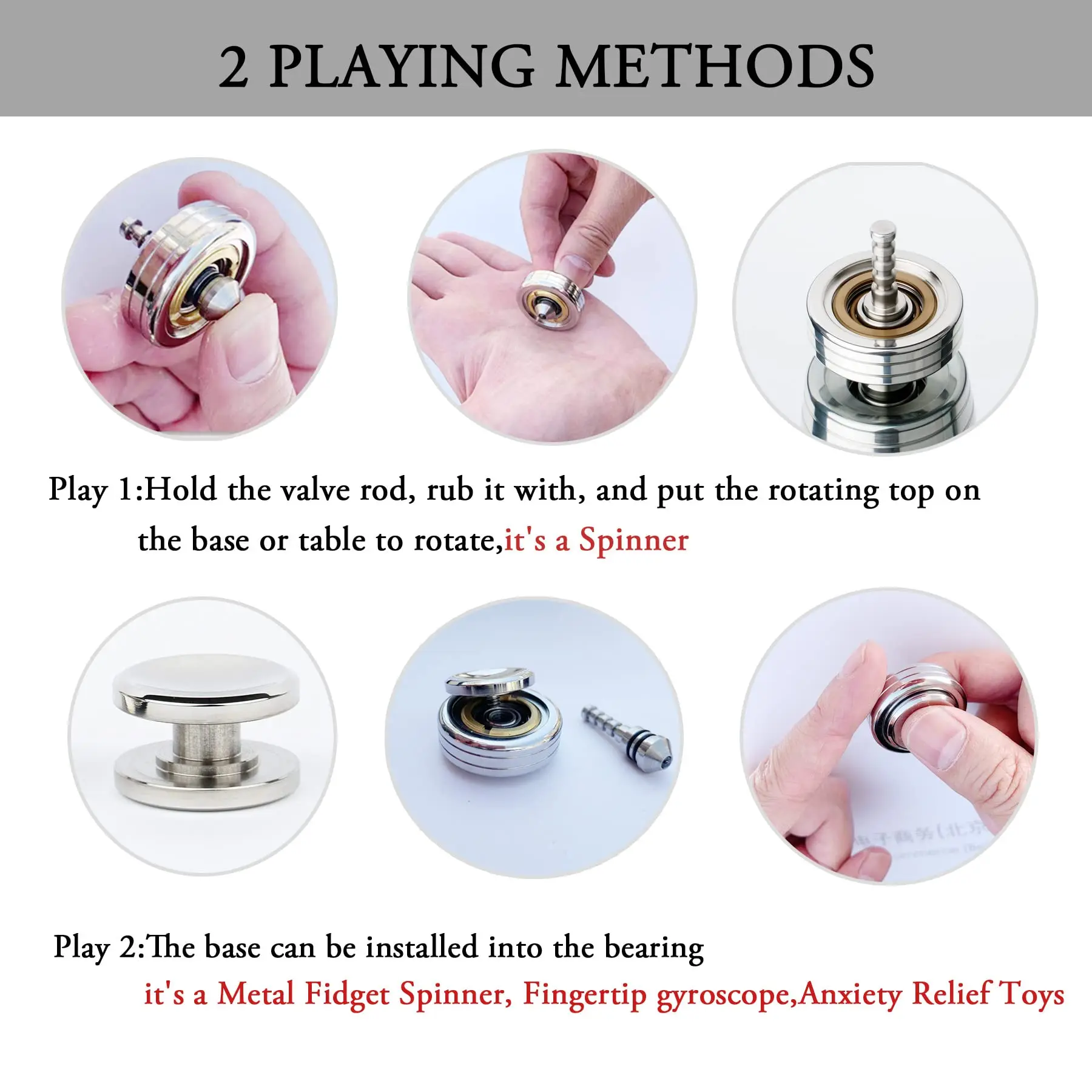 Fidget Spinner Stainless Steel Stress Resistant EDC Eliminated Toy Small Whirlwind Metal Bearings Relieve Adult Children Gift