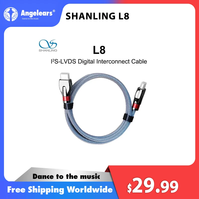 

SHANLING L8 I2S-LVDS Digital Interconnect Cable for CD Player/AMP/DAC around 100cm