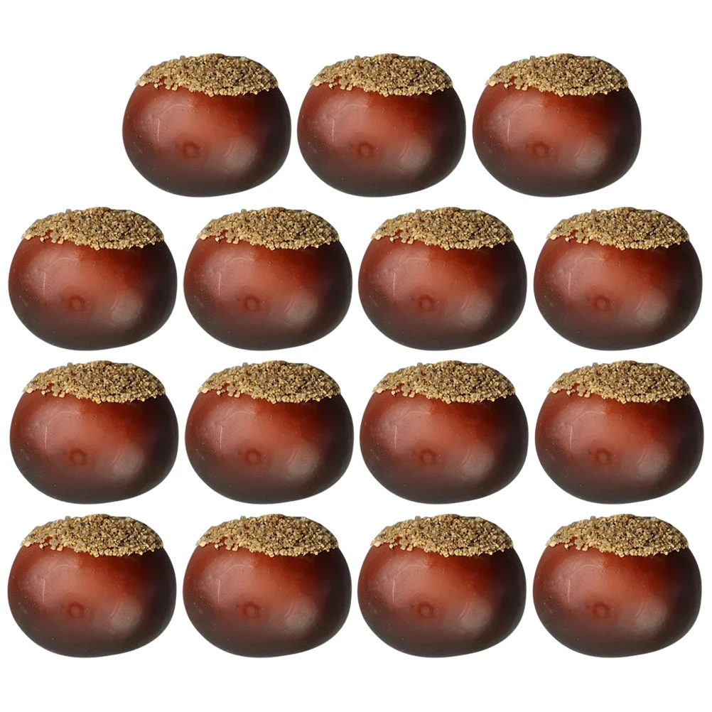 16 Pcs Fake Nuts Model Food Artificial Decorations Fruit Chestnuts Ornament Decorative Mini Lifelike