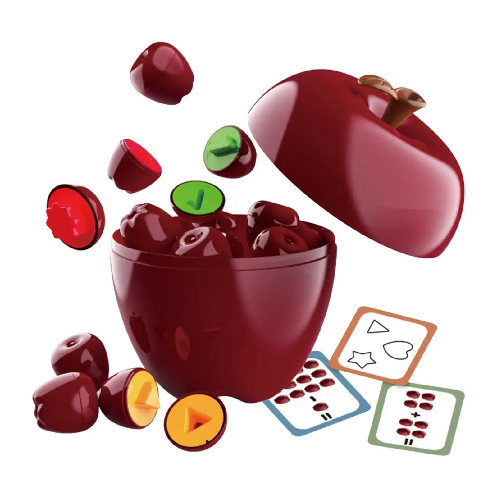 

Educational Shape Recognition Toys Apple Shape Sorting Matching Toy,Hand Eye Coordination Fine Motor Skills for Kids 1-3 Years