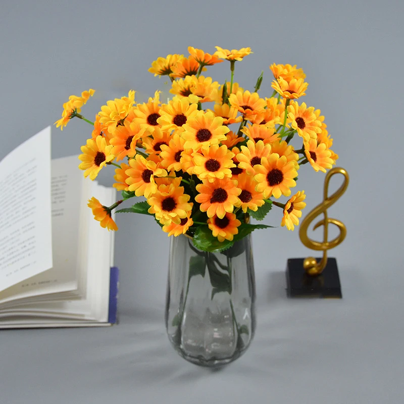 Artificial Sunflower Bouquet Silk Sunflower Fake Flower DIY Wedding Bouquets Centerpieces Party Desktop Home interior Decoration