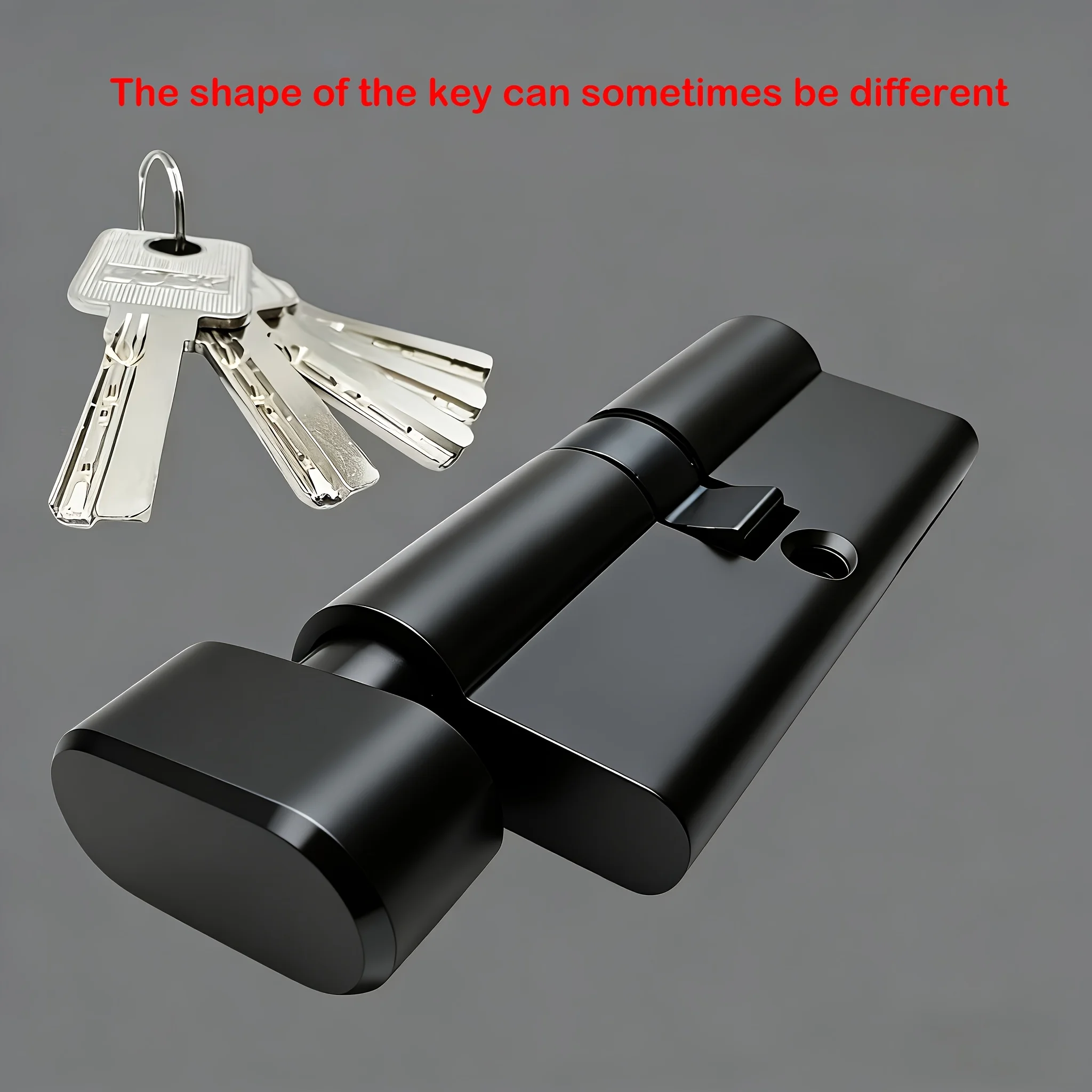 1 Pc European Standard All-Copper Door Lock Cylinder, Matte Black Anti-Theft Lock Cylinder with 5 Copper Keys, Nickel-Plated Surface with Brushed Finish, High-Strength Durable Lever, Rust-Proof and Corrosion-Resistant, Specialized Anti-Theft Lock Cylinder for Entry Doors