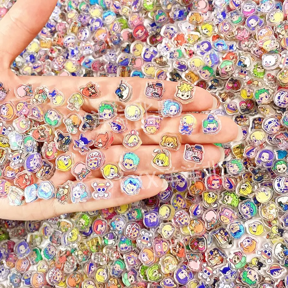 100 mini One Piece acrylic DIY charms, used to decorate cute fridge magnets, phone case materials, anime cartoon gifts, and toys view 3