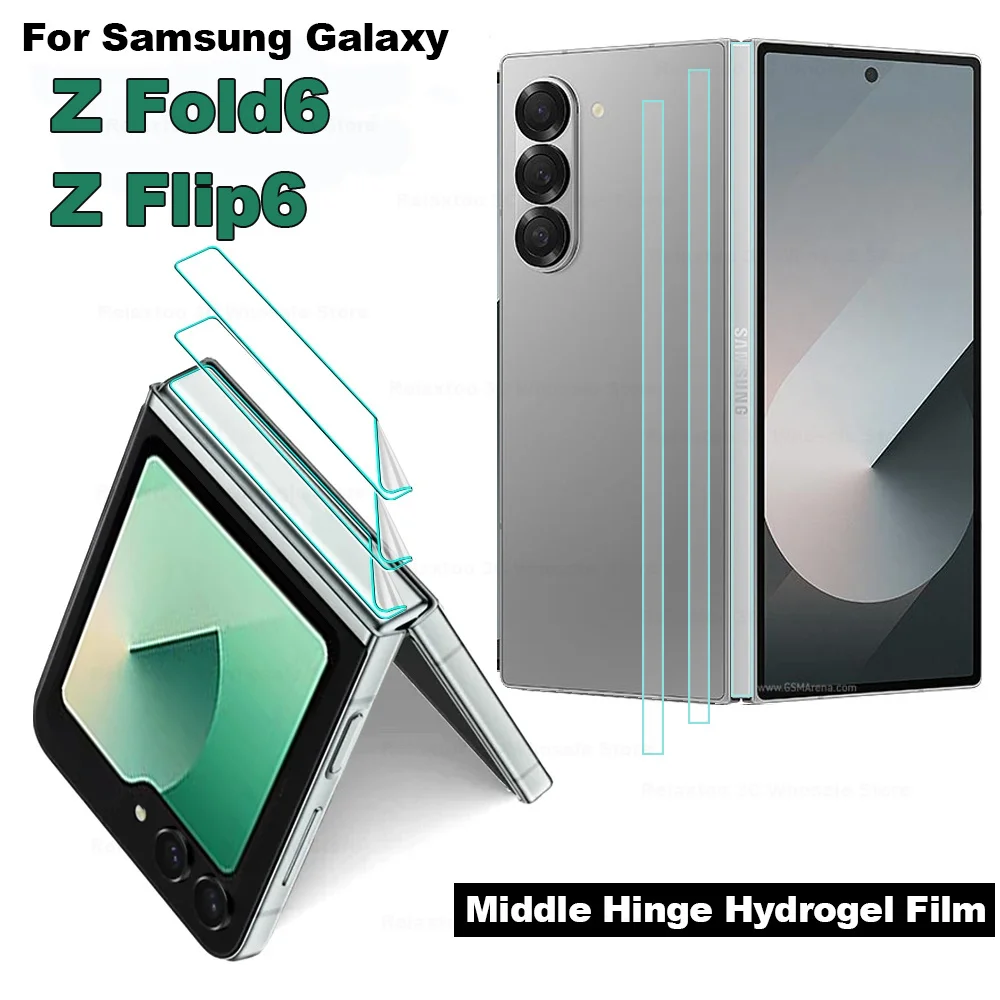 5PCS Hinge Protective Film For Samsung Galaxy Z Fold 6 Flip6 Central Axis Protector Edge Side Anti-Scratch Hydrogel Film Z Flip6