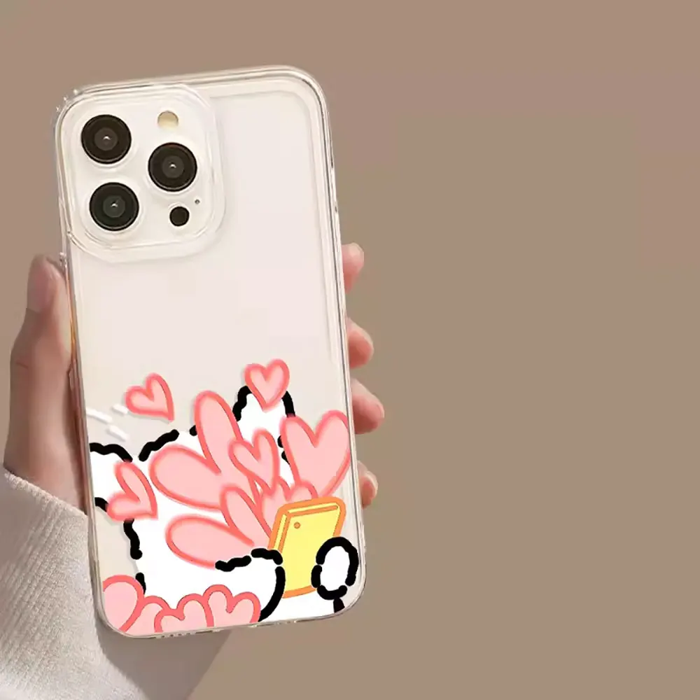 Cute Cartoon Dog Couple Phone Case for Samsung Galaxy S24 S23 S22 S21 S20 Ultra Plus FE 5G Soft Cover Animal Lovers Fundas Shell