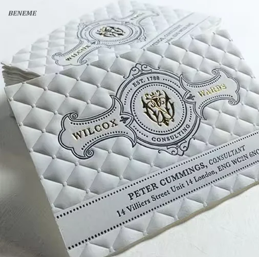 Customized printed embossed business cards, environmentally friendly materials, cotton cardboard, foil, business cards