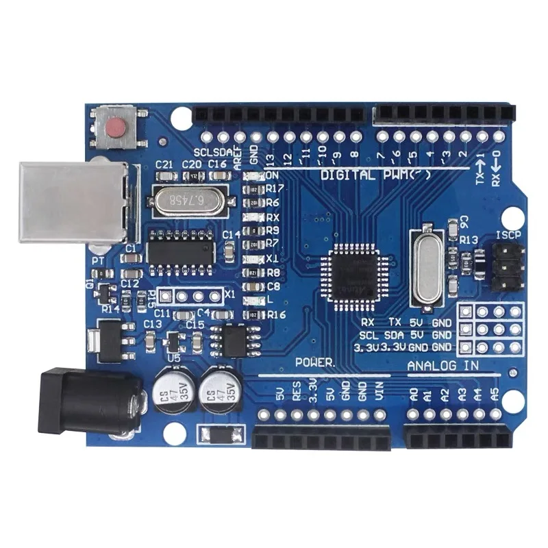 Плата разработки микроконтроллера Atmega328P, улучшенная версия Arduino UNO R3