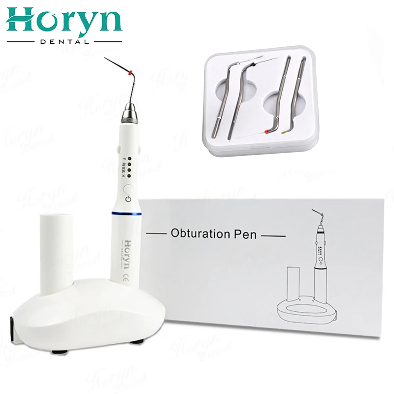Dental bezprzewodowy bezprzewodowy system obturacji Gutta Percha endodontyczny Endo podgrzewany długopis 4 końcówki i 2 baterie