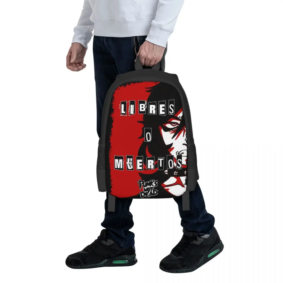 

Punk Is Not Dead Student Backpack School Bag Hiking Travel Daypack for Men Women Fashion Bookbag Shoulder Bags