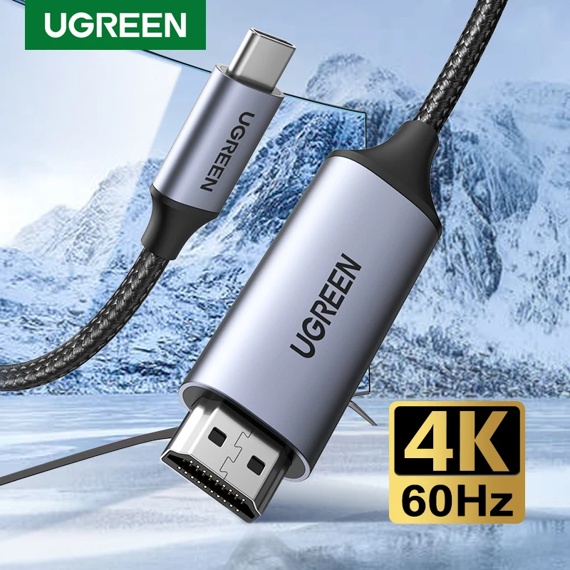 UGREEN – câble USB type-c vers HDMI, 4K/60HZ, adaptateur pour TV, PC, Macbook Pro, iPad, Samsung Galaxy, XPS, Pixelbook