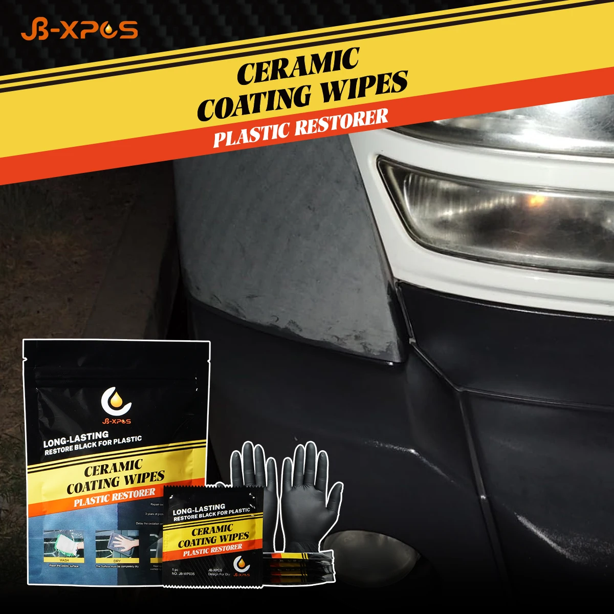 مرمم الكسوة البلاستيكية السريعة - طقم معطف السيراميك - طلاء السيراميك باللون الأسود لتدوم أكثر من 200 غسلة و3 سنوات