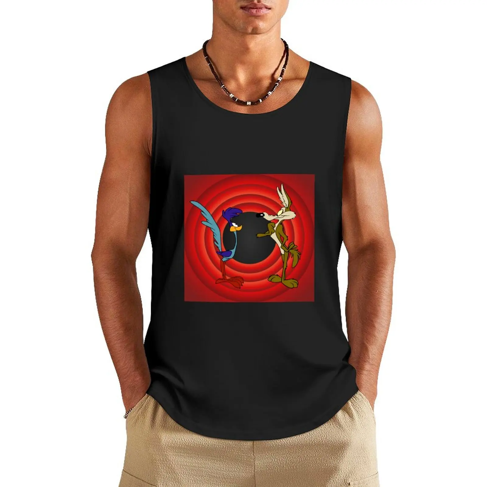 

Coyote and the roadrunner Tank Top men gym clothing summer clothes Japanese t-shirt gym clothing men