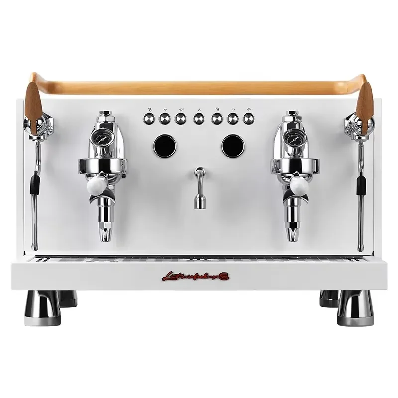 New Style Horn Design Lever Semi Automatic Commercial Coffee Machine Espresso With Pressure Gauge For Cafeteria Pub