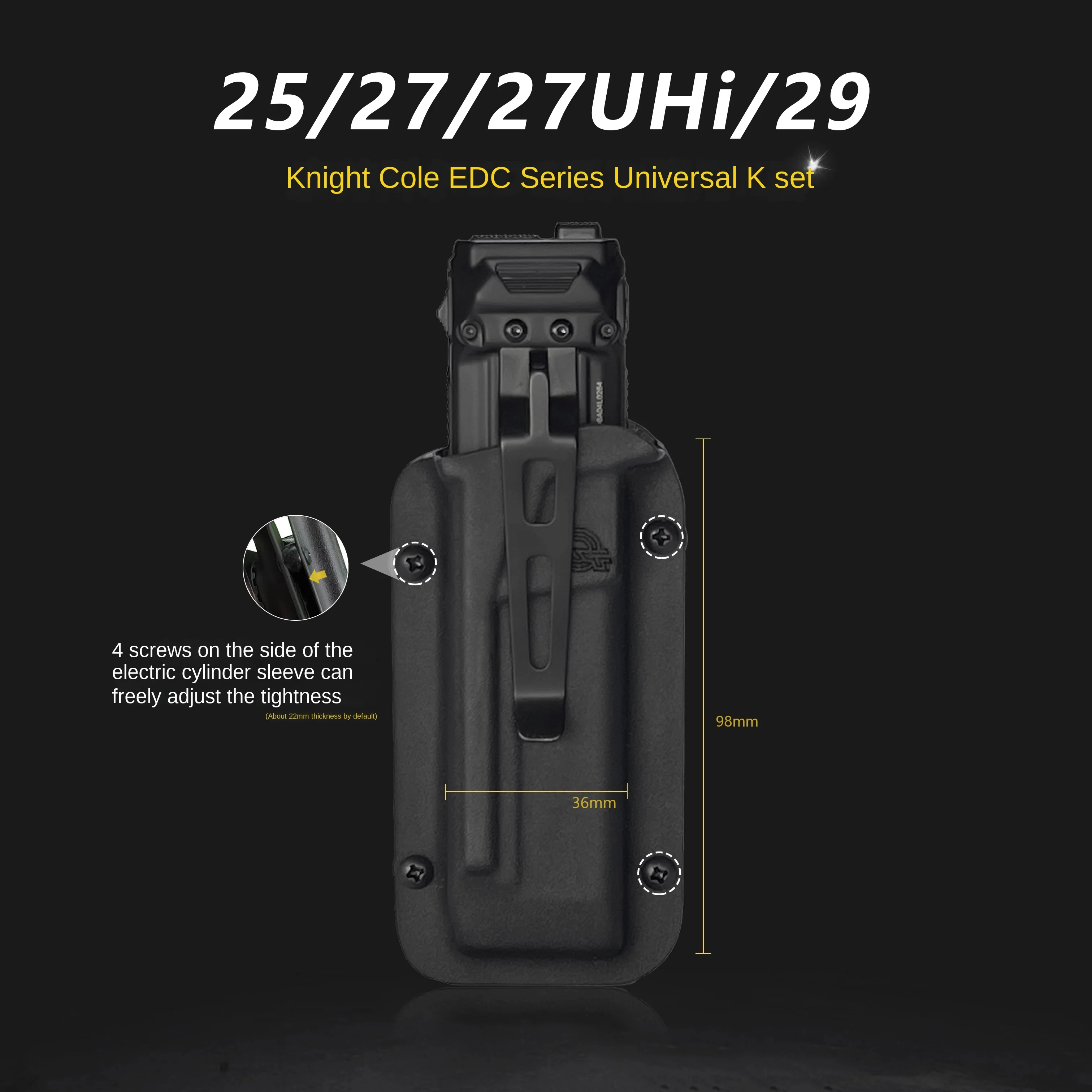 1 pcs Flashlight Kydex Sheath Scabbard K-Sheath with Belt Clip for NITECORE EDC25/EDC23/EDC29/EDC27UHi/EDC37 DIY Accessories