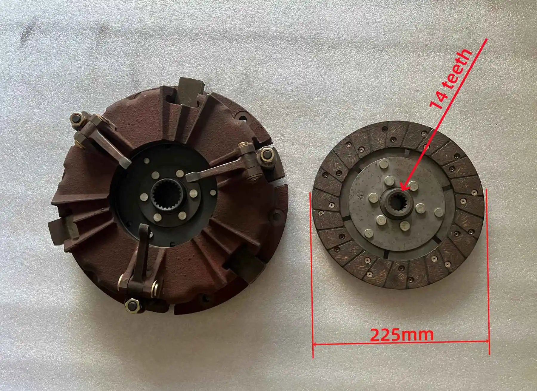 DONGFENG DF254 9'' dual-stage Clutch Assembly + PTO disk, DONGFENG / EAST WIND / DF / Midway / Taskmaster Tractors, 25HP, DF254
