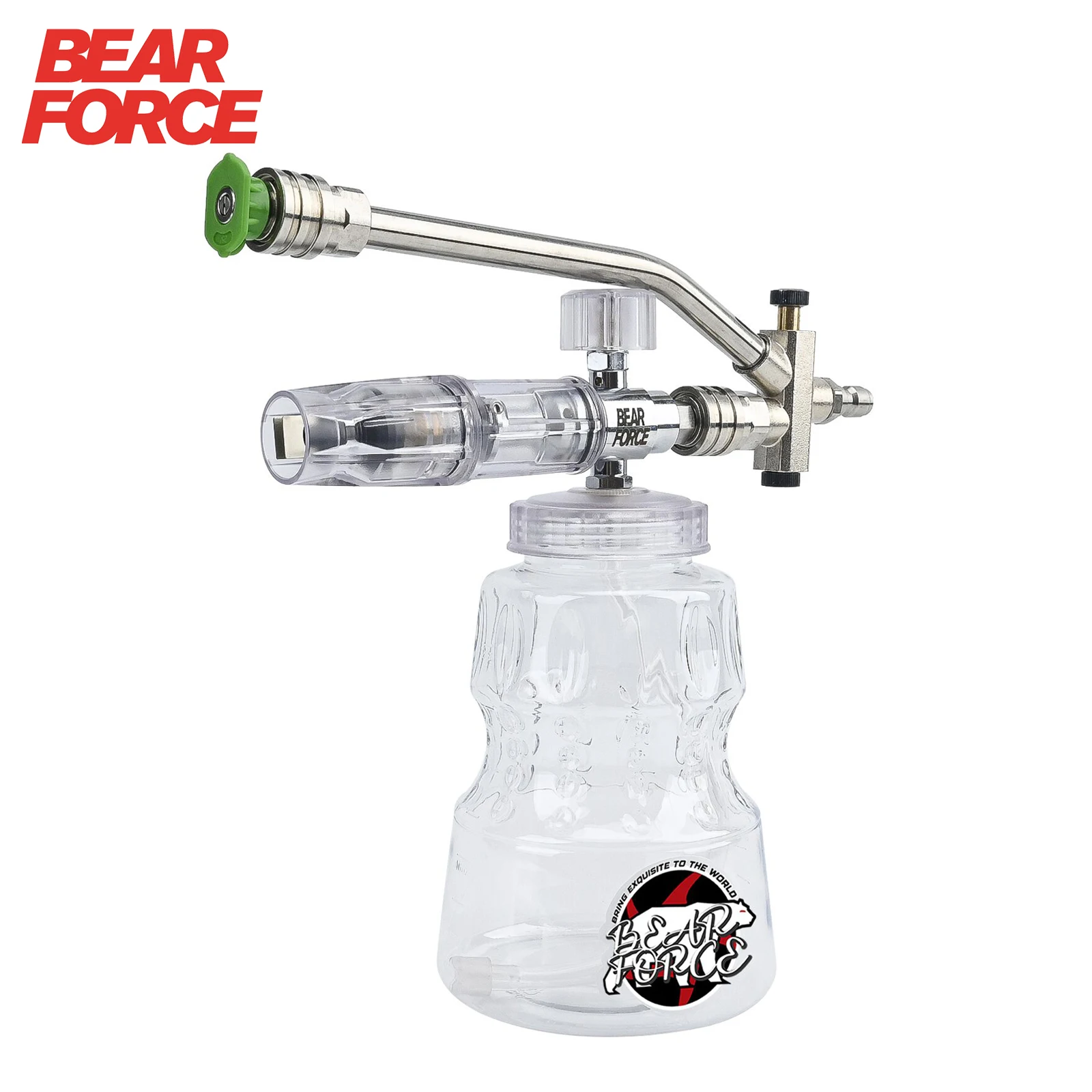 Foam Cannon with Double Tip Attachment Adjustable Pressure Washer Foam Blaster with with Dual-Connector Accessory, Green Sprayer