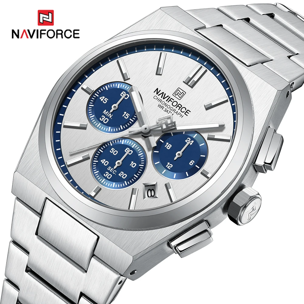 

NAVIFORCE Men Casual Sport Quartz Calendar Wrist Watch for Man Business Steel Strap Waterproof Male Clock Relogio Masculino