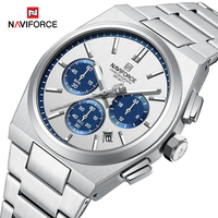 NAVIFORCE Men Casual Sport Quartz Calendar Wrist Watch for Man Business Steel Strap Waterproof Male Clock Relogio Masculino