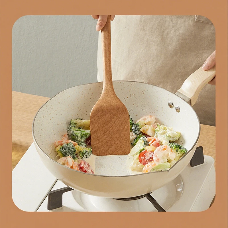 ملعقة من خشب الزان السميك من كوكر كينج، ملعقة خاصة غير لاصقة للقلي، ملعقة مقاومة لدرجات الحرارة العالية، خشبية #4