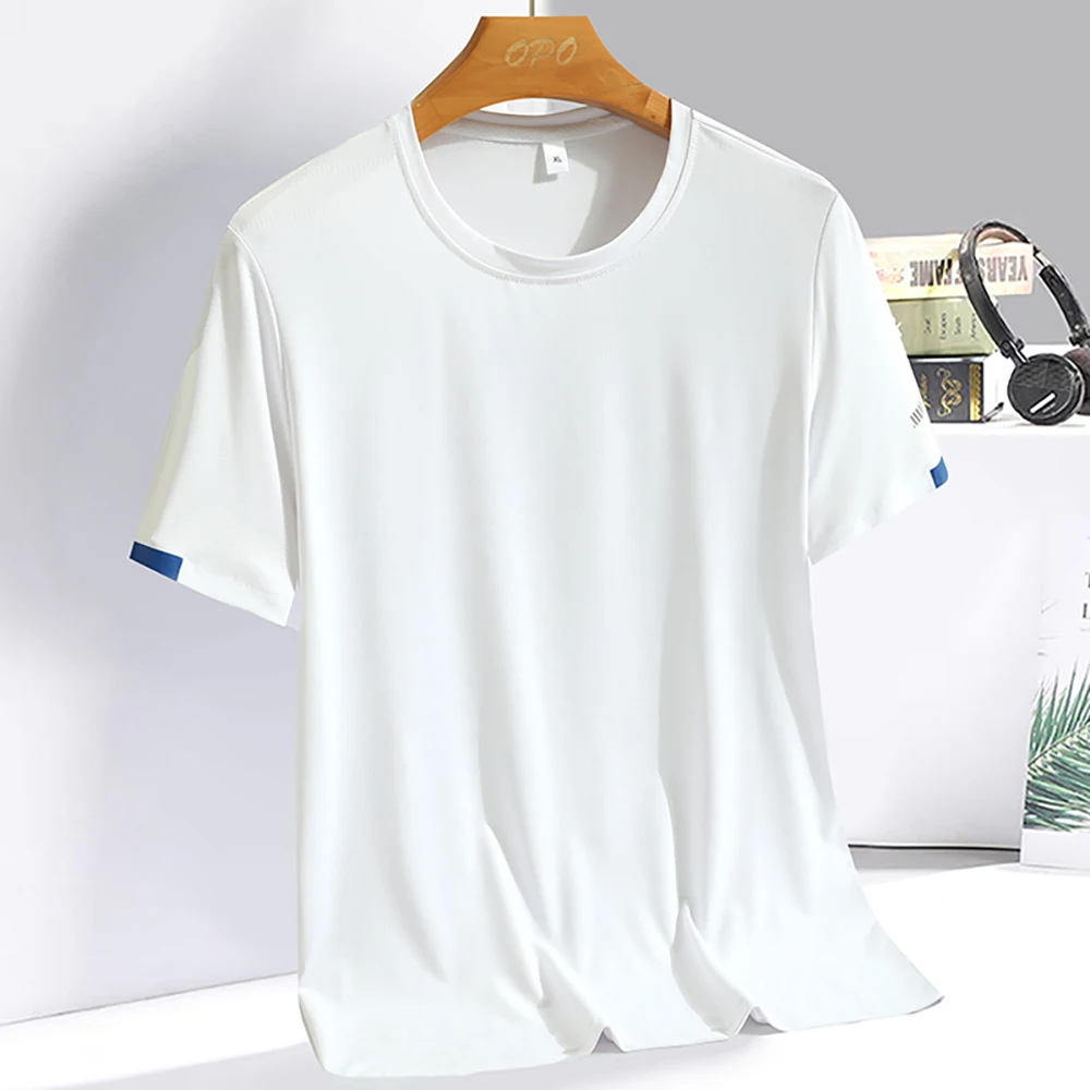 Fashion male summer tight fitting material quick dry crew neck short sleeve clothing sports element style t shirt for men tops