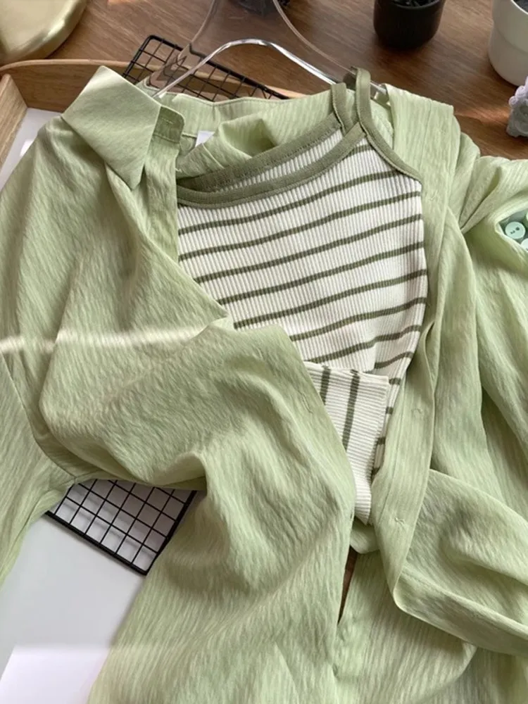Leggero casual coreano Sle protezione solare da donna irt vestibilità ampia estate plus size cardigan dimagrante capispalla