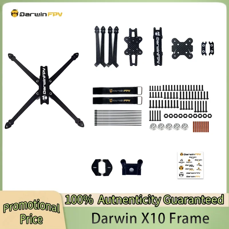 

DarwinFPV X10 10inch 410mm Wheelbase 7.0mm Thickness Arm TrueX Carbon Fiber Frame 10'' for Long Range FPV RC Freestyle Drone