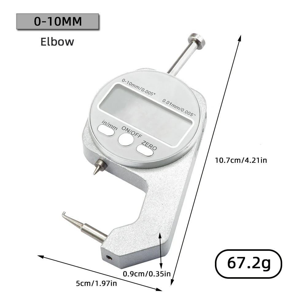 Calibro Di Spessore 0-10 Mm Con Quadrante E Testa Piatta – Precisione 0,1 Mm Per Pelle, Carta, Metallo E Gioielli