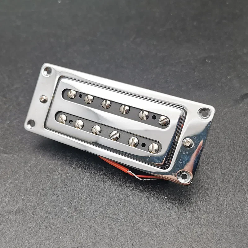 Mini Open Electric Guitar Humbucker Pickup 12 Adjusted Pole Piece for LP Guitar Parts Neck and Bridge Chrome 68X29MM