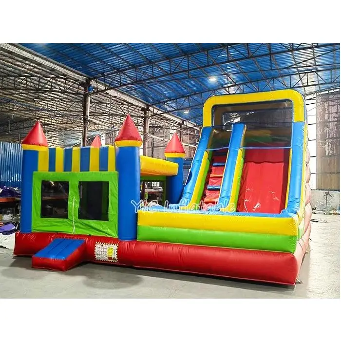 Inflatable jumping castle bounce house combination with slide amusement park / combination bouncy castle with slide