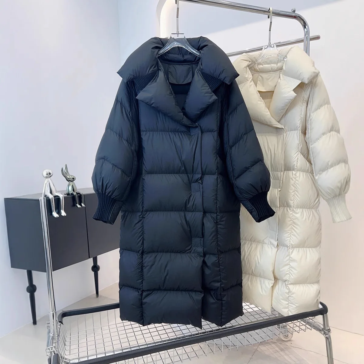 

2025 Winter Women's Down Cotton Coat, Knee-Length, New Fashion, Thickened, Loose, Plus-Size Jacket