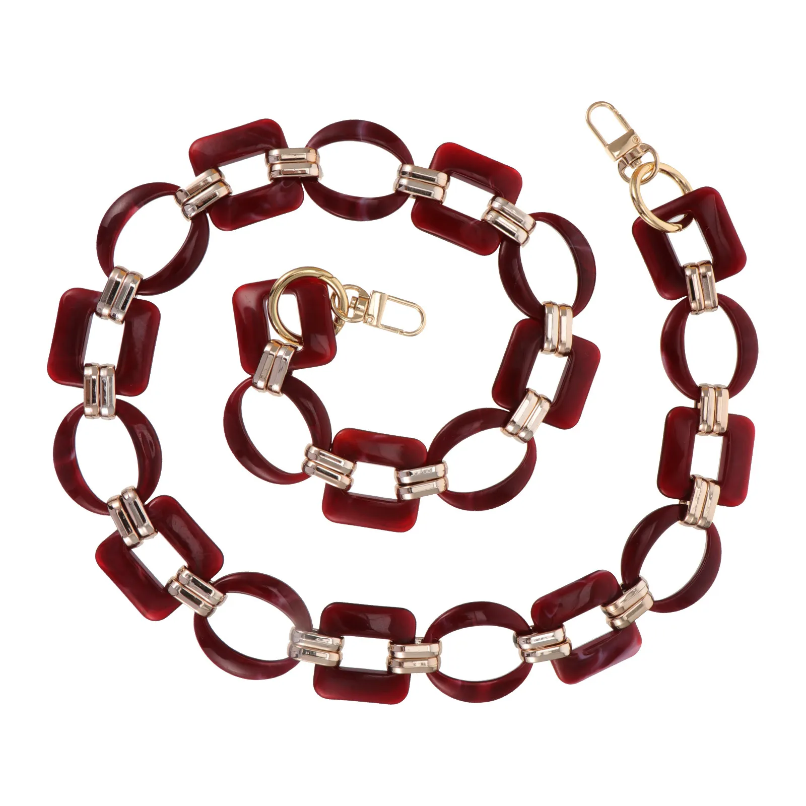 Contrast Color Resin Bag Chain Retro Style Chunky Short Chain for Handbag Purse Replacement Strap Decorative Accessory Creative