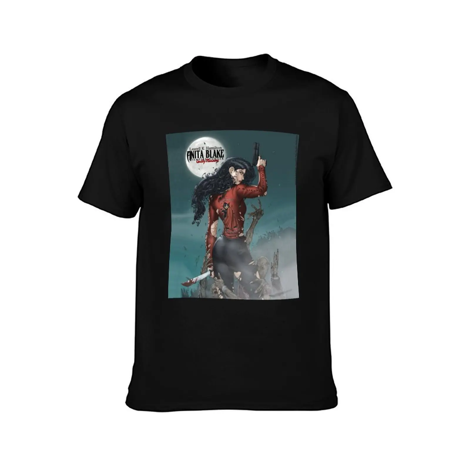 Anita Blake Vampire Hunter T-Shirt, Summer Casual Cotton Tee, Oversized Streetwear Tops, Vintage Graphic Print, Unisex Men Women