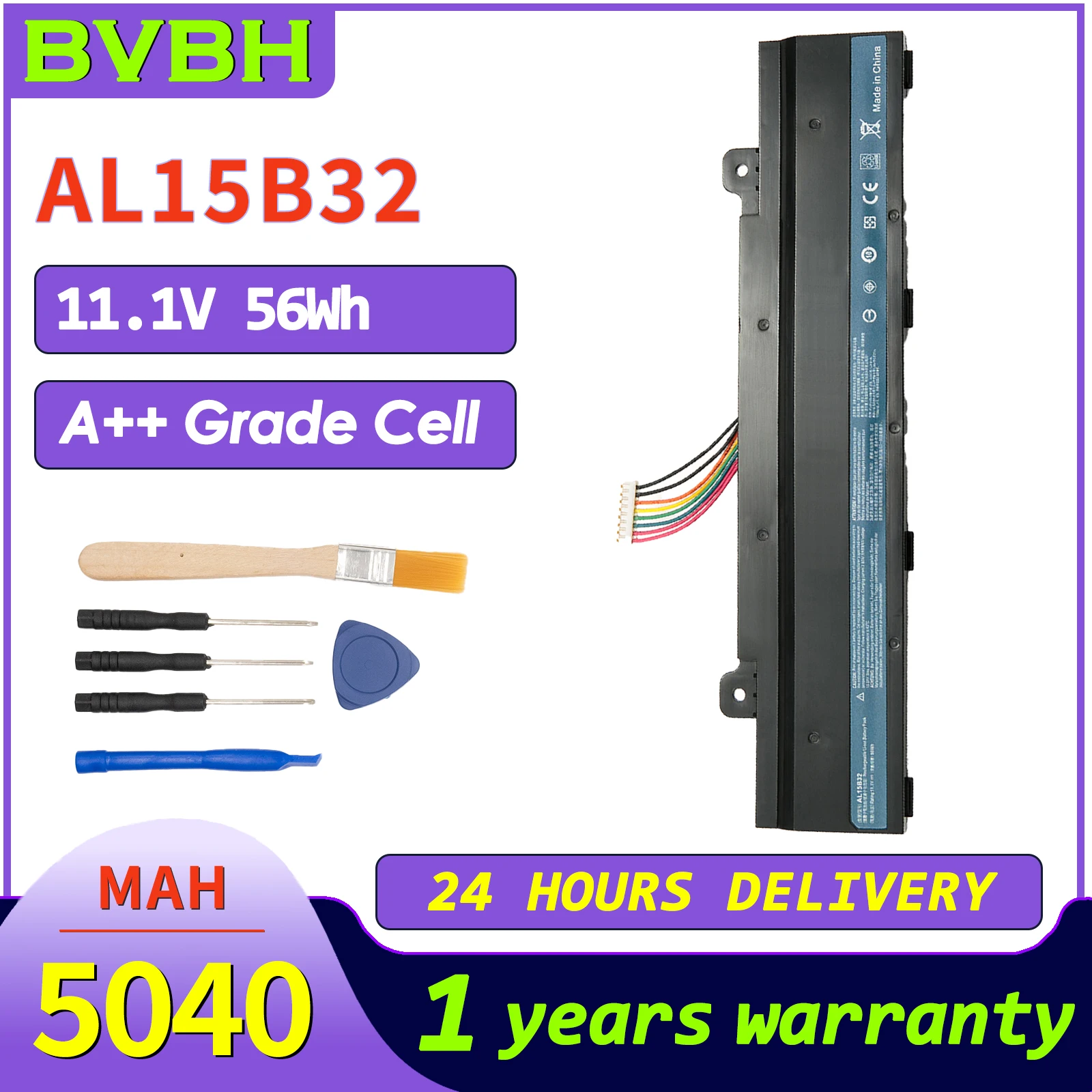 

BVbh AL15B32 New Laptop Battery For ACER Aspire V15 DG2/V5-591G/V5-591 Series T5000-73CF/T5000-50HZ 5040mah