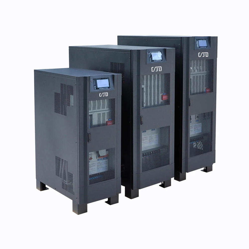 ออนไลน์ UPS ความถี่ต่ํา 10-300KVA แหล่งจ่ายไฟ 3 เฟสแบตเตอรี่ลิเธียมจอแสดงผล LCD 220/380v สําหรับคอมพิวเตอร์ระบบรักษาความปลอดภัย