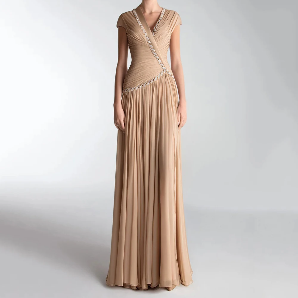 Maßgeschneiderte Meerjungfrau-Abendkleider, bodenlang, V-Ausschnitt, ärmellos, Abendkleid, modische Paillettenfalte, einfaches drapiertes Partykleid