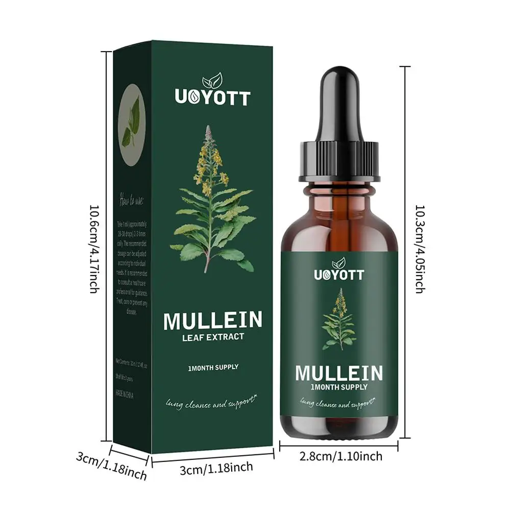 NEW High-end 60ml Organic Mullein Leaf Extract Capsule For Lung Cleansing & Liver Cleaning Lungs Drops Fat Burning Slimming Prod