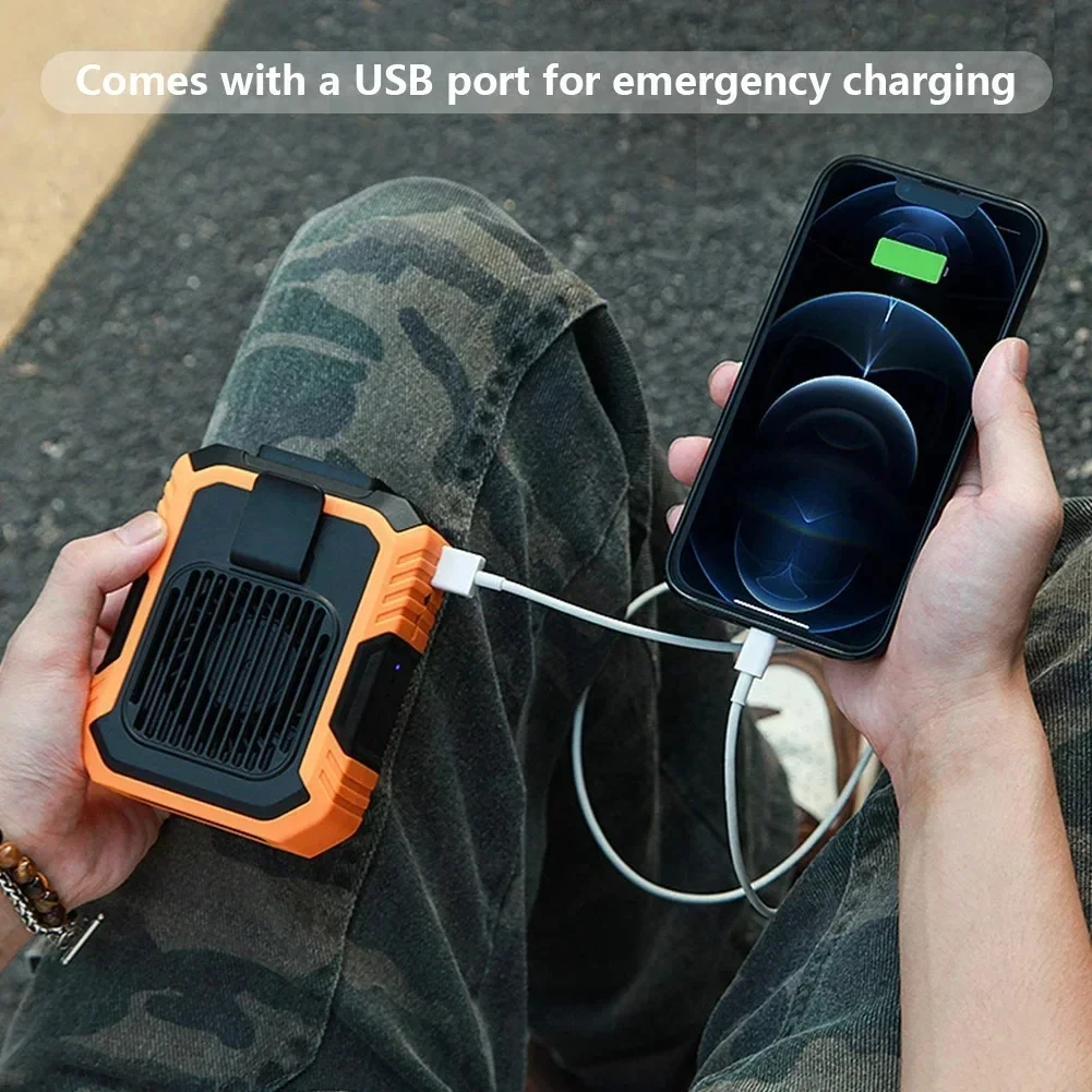 Xiaomi 4000mAh Hanging Neck Waist Clip Fan Outdoor Wearable Portable Fans 3Speed USB Rechargeable Emergency Mobile Power New