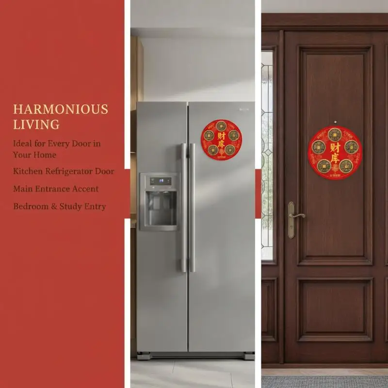 Chinese Five Emperor Coins Fridge Magnet Feng Shui Bring Good Fortune For Home Decoration