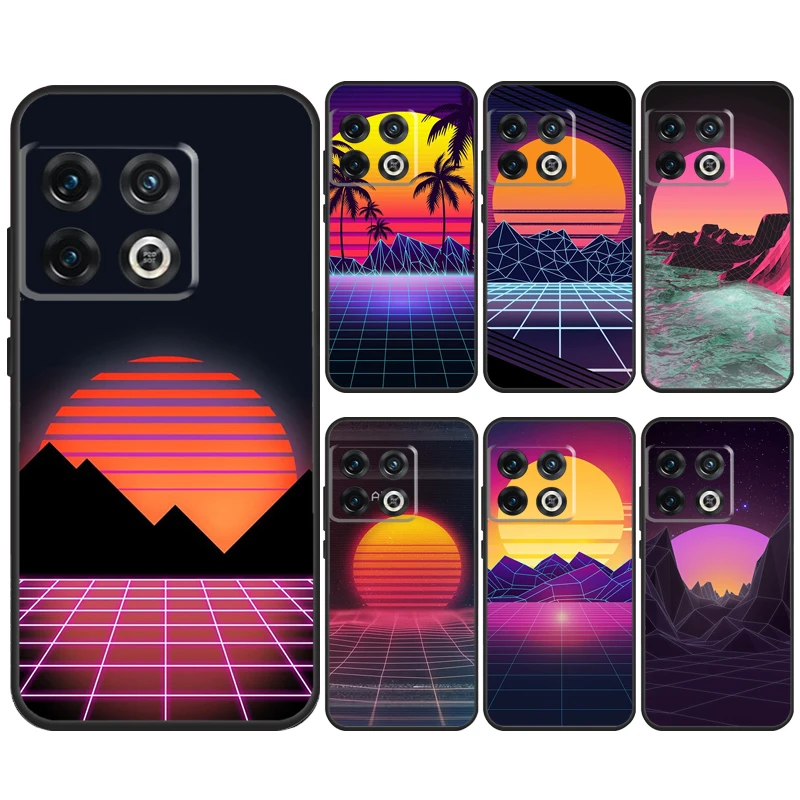 80S Vaporwave Synthwave Sunset Case For OnePlus Nord CE 4 2 3 Lite N10 N20 OnePlus 12 11 9 10 Pro 8T 9RT 10T 10R 12R Cover