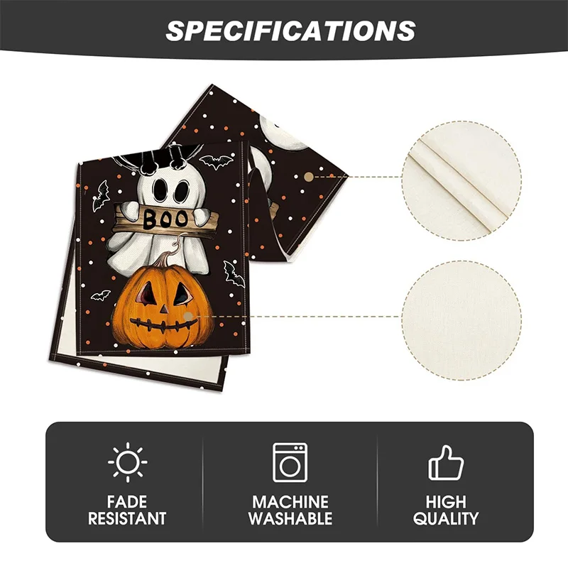 33*120 سنتيمتر 1 قطعة شبح اليقطين القط هالوين الجدول منشفة الخفافيش الخريف الشكر المطبخ الجدول الديكور ديكورات المنزل الطرف #5