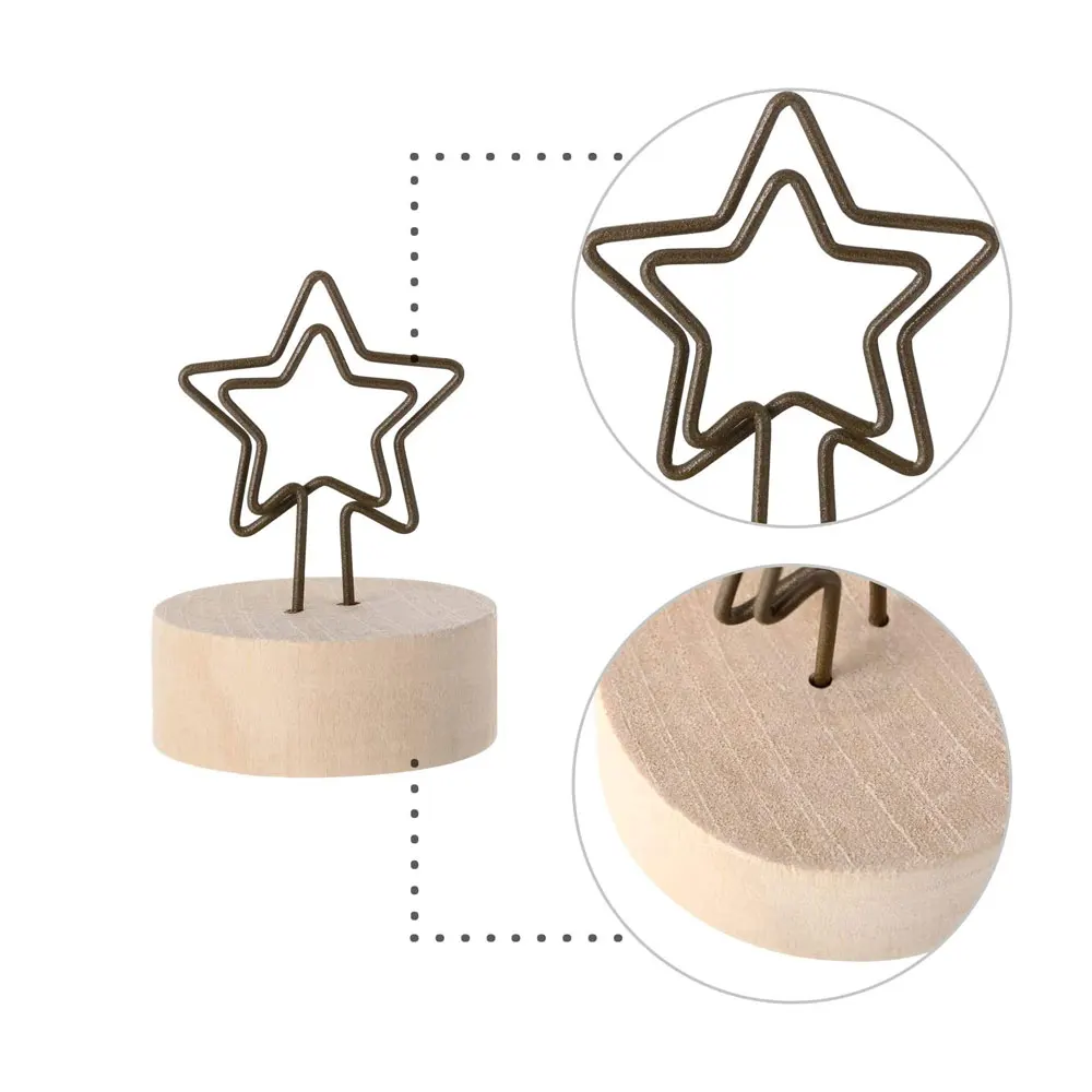 

1PC Creative Round Wooden Note Picture Frame Clip Table Number Wedding Photo Holder Photo Clip Memo Name Card Pendant Holder