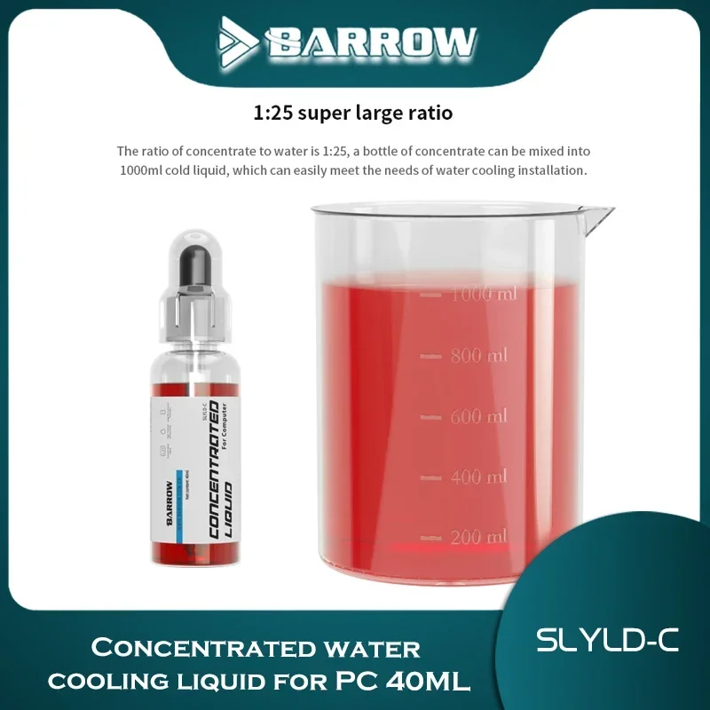 Barrow Concentrated Water Coolant, Liquid For Computer Watercooling, Add Water 1:25 40ML/Bottle, Muti Colors SLYLD-C