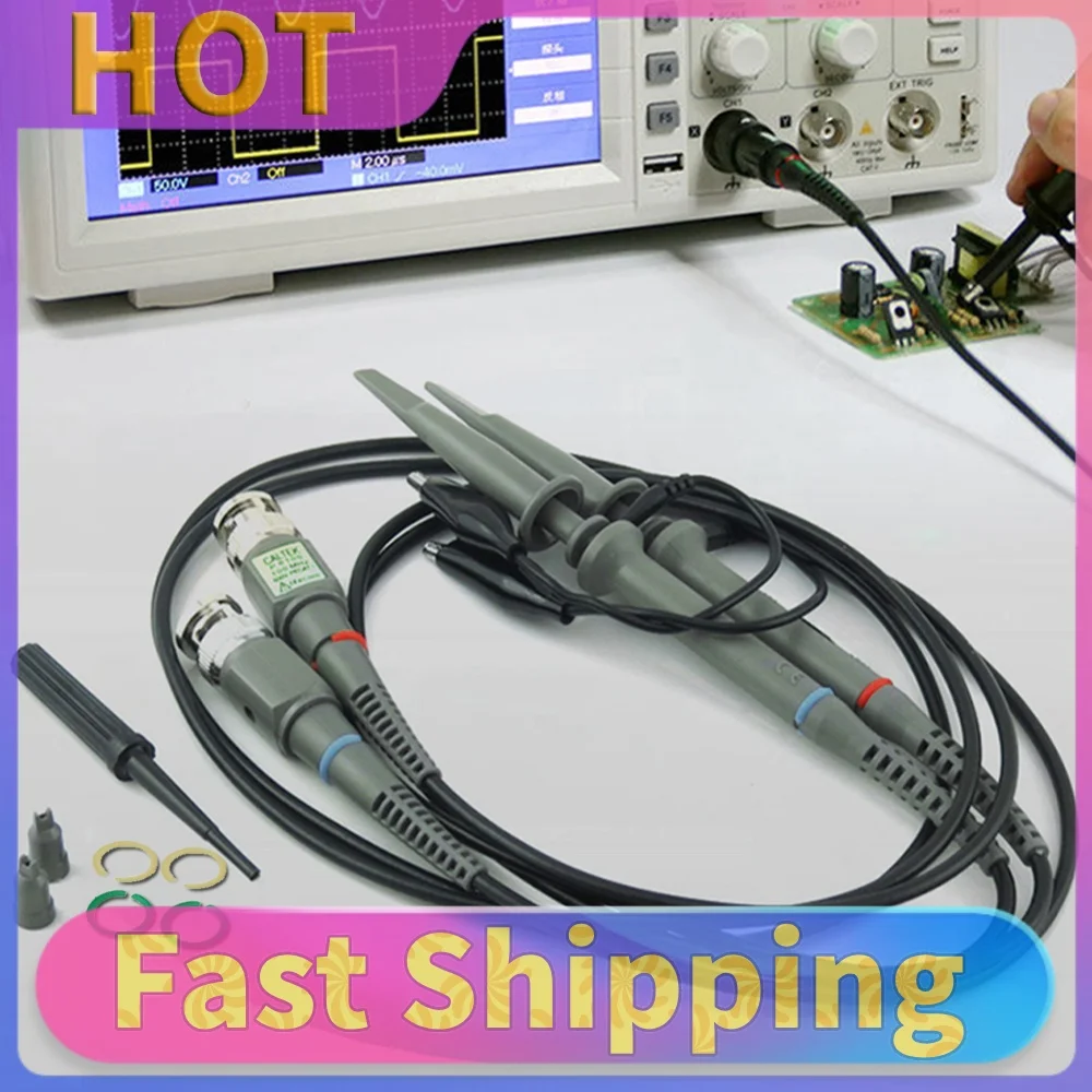 P6100 BNC Oscilloscope Probe Kit 100MHz Minigrabber Test Lead Kit Clamp Probe Test Wire for Oscilloscope Parts Accessories