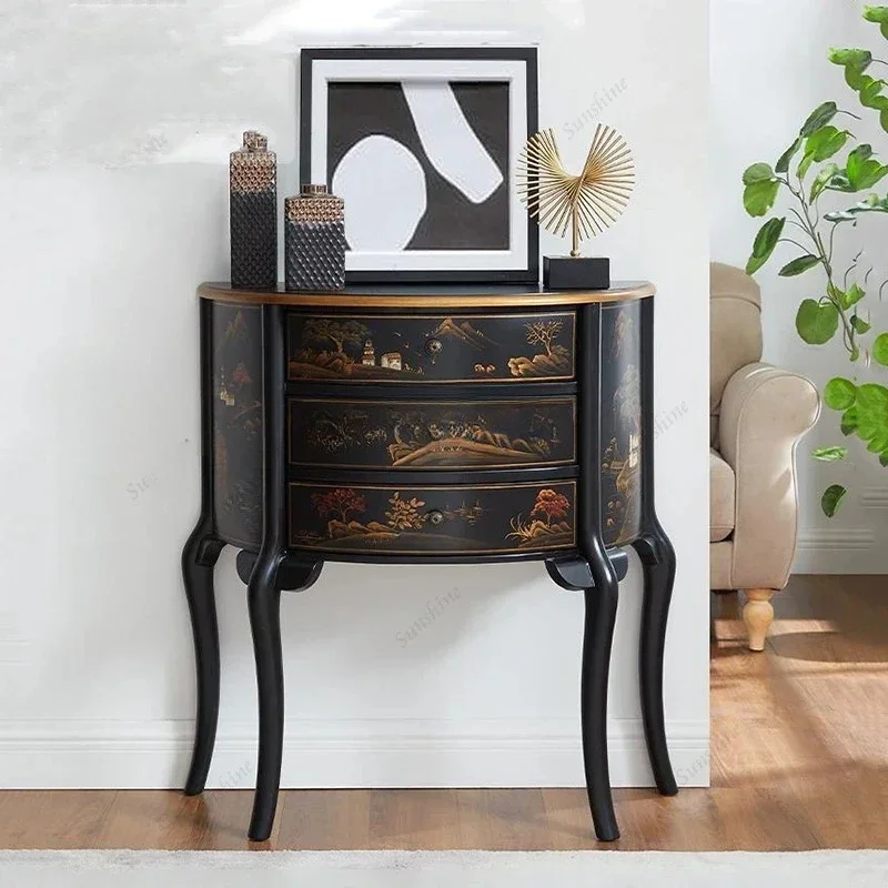 H Vintage Classic Console Table Design Luxury Aesthetic Premium Console Table Beauty Drawer Tavolo Salotto Living Room Furniture