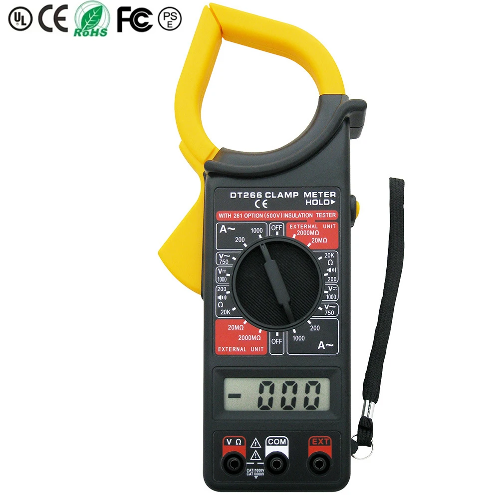 

Clamp Multimeter DT266 Digital Professional Clamp Meter AC/DC 1000V Current and Voltage Tester Multimeter Clamp Ammeter