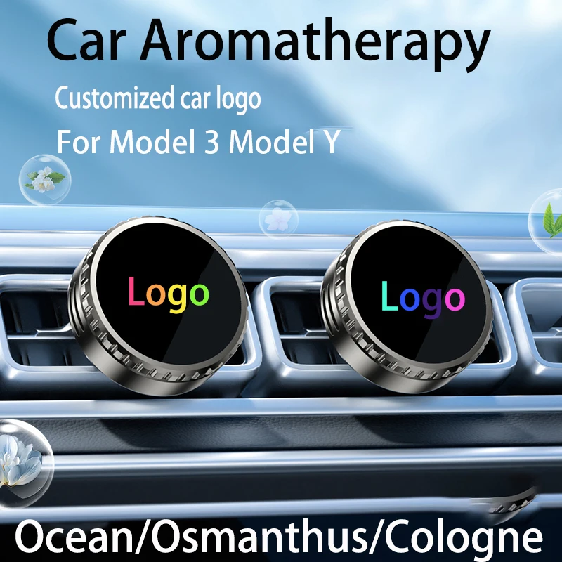 For Tesla Model 3 Model Y Car air outlet aromatherapy Customized gradient color logo Holiday gifts ocean cologne Osmanthus