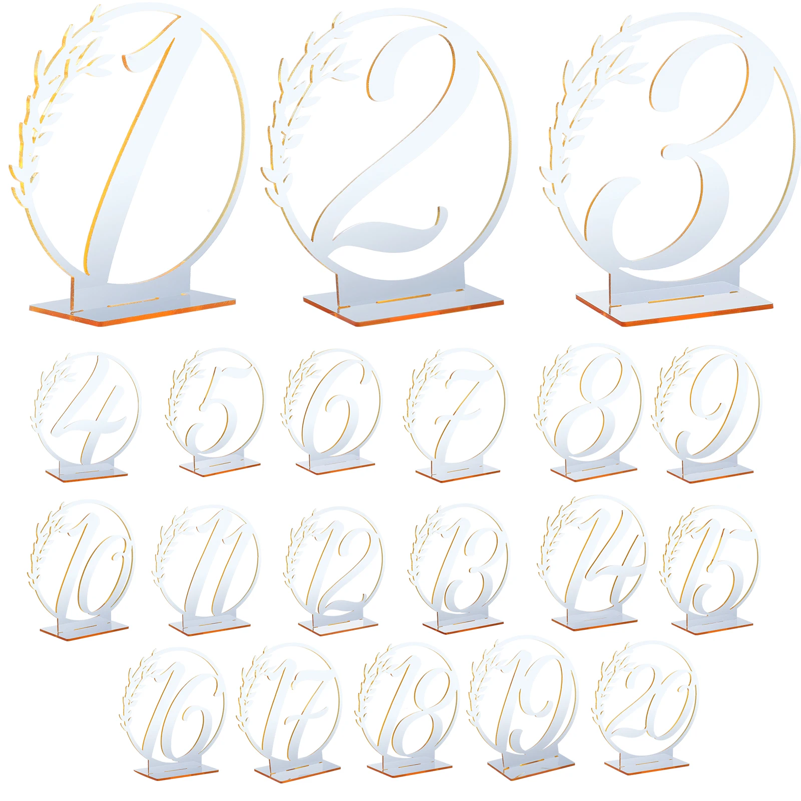 

20 pcs Wedding Table Number Set Elegant Acrylic Signs Tall Decoration for Reception Banquet Party Supplies Table Cards