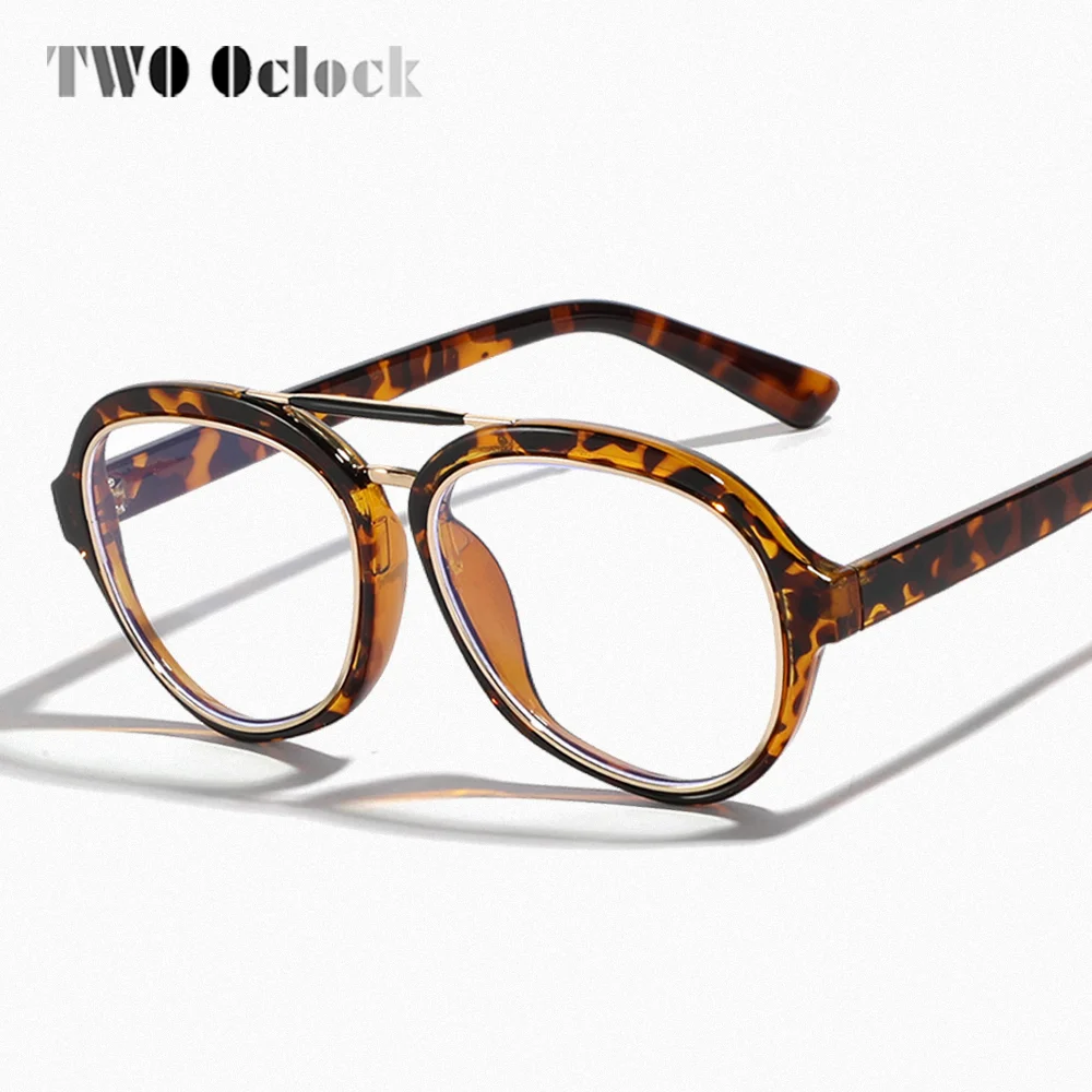 Trendy Oval Eyeglasses Frame Women Men Double Bridge Transparent Glasses Eyepieces Luxury Prescription No Grade Glasses Frame