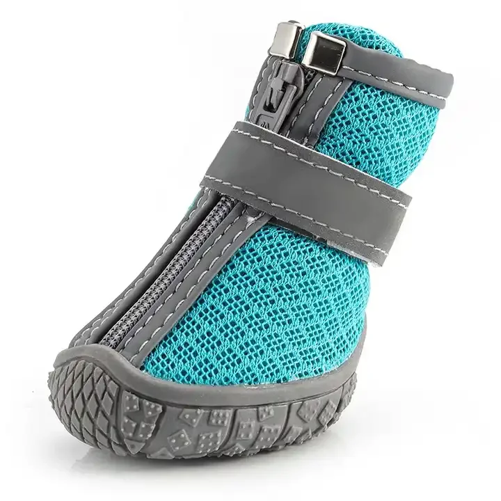 4pcs Dog Waterproof Shoes Dog Rain Boots with Reflective Strip Anti Slip Breathable Snow Boots for Small Pets Safer Night Travel